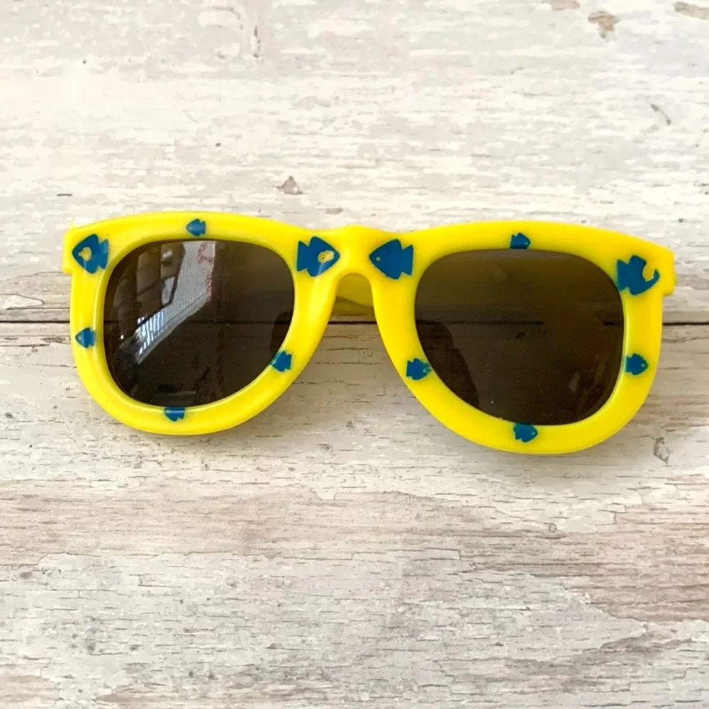Baby Toddler Sunglasses Yellow Blue Fish Print UV Protection Kids Sun Glasses